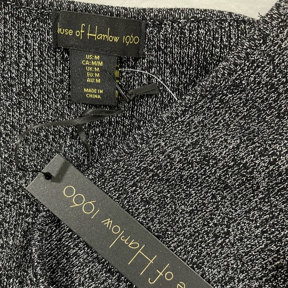 Nwt house of Harlow 1960 metallic black cutout knit sweater dress size M - Picture 6 of 6